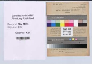 Entnazifizierung Karl Gaerner , geb. 10.04.1909 (Bauingenieur)