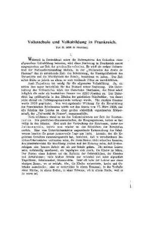 Volksschule und Volksbildung in Frankreich