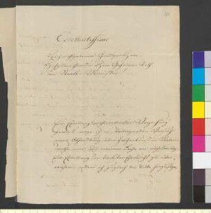 Brief von Schenk, Ernst an Goethe, Johann Wolfgang von