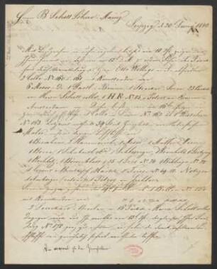 Brief an B. Schott's Söhne : 20.06.1840