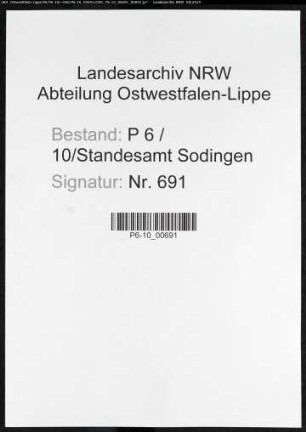 Sterberegister Standesamt Herne-Sodingen (III)