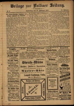 Zweite Ausgabe vom Samstag, den 27. Februar 1897.