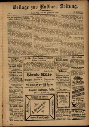 Zweite Ausgabe vom Samstag, den 27. Februar 1897.