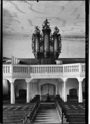 Gengenbach Benediktinerkloster Katholische Sankt Marien Kirche Innenansicht Richtung Orgel - Empore