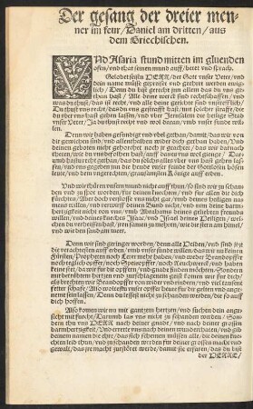 Der gesang der dreier menner im feur ...