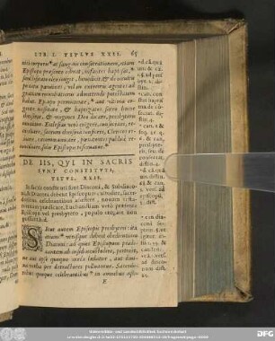 De Iis, Qui In Sacris Sunt Constituti, Titul. XXII.