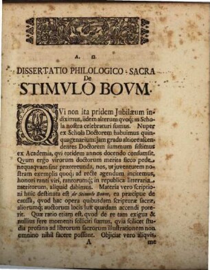 Schediasma philol. sacrum de stimulo boum