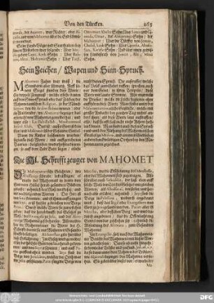 Die Hl. Schrifft zeuget von Mahomet.