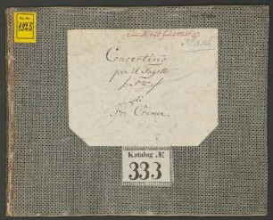 Concertino, fag, orch, F-Dur - BSB Mus.ms. 1925 : [label on binding:] Concertino // per il Fagotto // :F d u r: // di // Fr: Cramer. // [caption title:] Rondo // Componirt Von Franz // Cramer