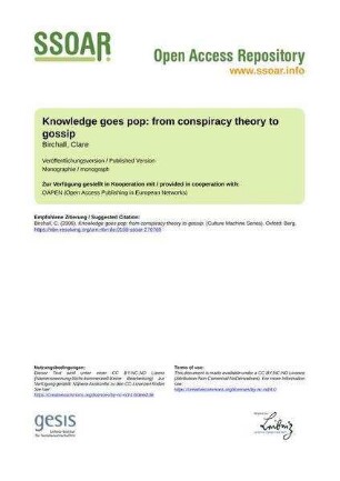 Knowledge goes pop: from conspiracy theory to gossip