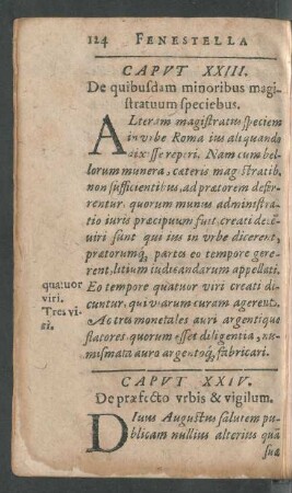 Caput XXIII. De quibusdam minoribus magistratuum speciebus