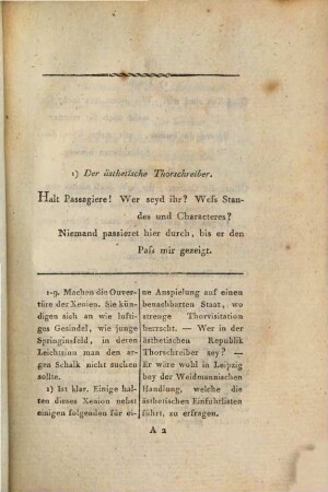 Litterarische Spießruthen oder die hochadligen und berüchtigten Xenien : mit erläuternden Anmerkungen ad modum Min-Ellii et Ramleri