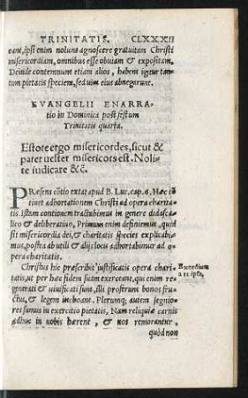 Evangelii Enarratio in Dominica post festum Trinitatis quarta.