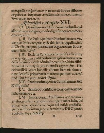 Aphorismi ex Capite XVI.