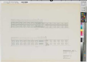 Münster (Münster) Medizinische Klinik der Universität Schwesternhaus Blatt 7 West- und Ostansicht 1962 1 : 100 59,5 x 83,5 kol. Pause Staatshochbauamt für die Universität Münster 13.37