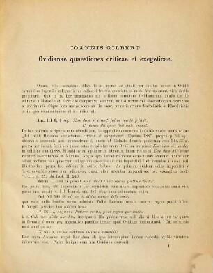 Ovidianae quaestiones criticae et exegeticae