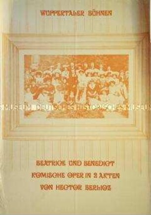 Plakat der Wuppertaler Bühnen zur Aufführung der Komischen Oper "Beatrice und Benedict"