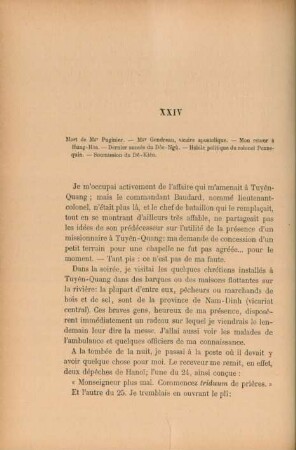 XXIV. Mort de Mgr. Puginier ...