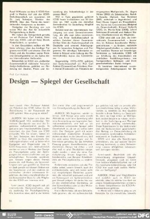 Design – Spiegel der Gesellschaft (Interview) : ICSID
