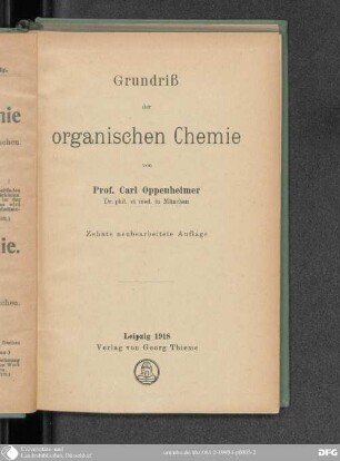 Grundriß der organischen Chemie