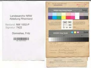 Entnazifizierung Fritz Domrehse , geb. 12.02.1894 (Polizeibeamter)