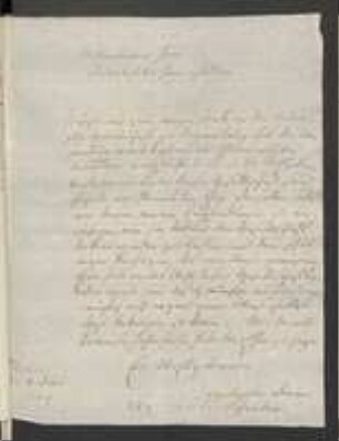 Brief von Johann Christian Karl Schrader an Johann Jacob Kohlhaas
