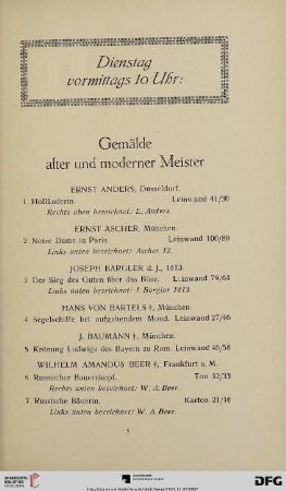 Gemälde alter und moderner Meister (Nr. 1-284)
