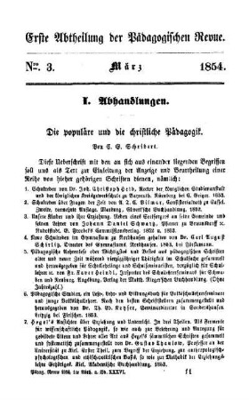 Die populäre und die christliche Pädagogik