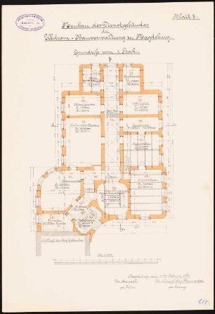 Elbstromverwaltung, Magdeburg: Grundriss Obergeschoss 1:100