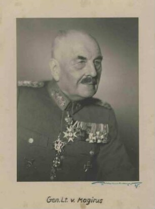Adolf von Magirus, Generalleutnant in Uniform mit Orden, Brustbild in Halbprofil