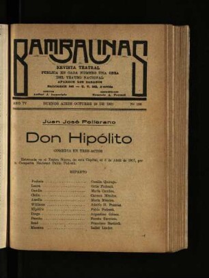 Don Hipólito : comedia en tres actos