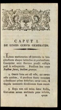Caput I. De Lineis Curvis Generatim