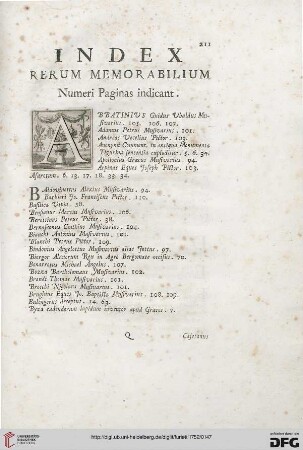 Index rerum memorabilium