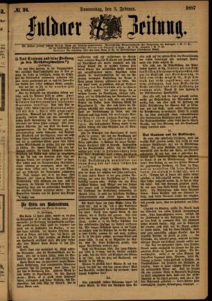 Ausgabe vom Donnerstag, den 03. Februar 1887.