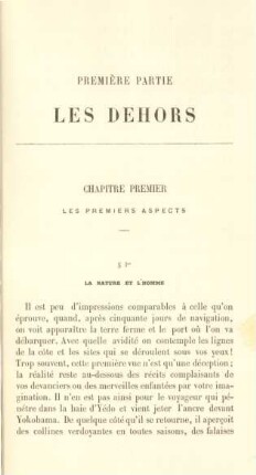 Chapitre premier. Les premiers aspects