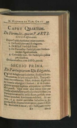 Caput Quartum. De Formulis, quae in Participiis observandae.