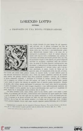 Ser.2: Lorenzo Lotto pittore, [1] : a proposito di una nuova pubblicazione