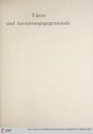 Türen und Ausstattungsgegenstände (Nr. 143-154)