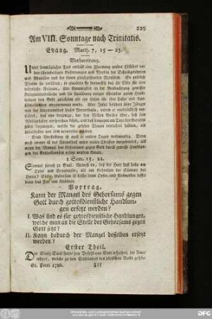 Am VIII. Sonntage nach Trinitatis. Evang. Matth. 7, 15 - 23.