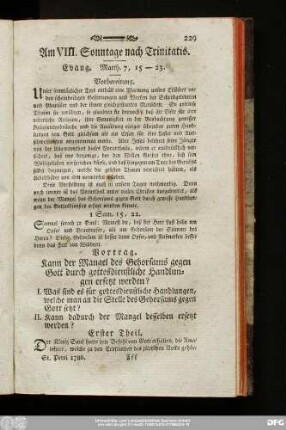 Am VIII. Sonntage nach Trinitatis. Evang. Matth. 7, 15 - 23.