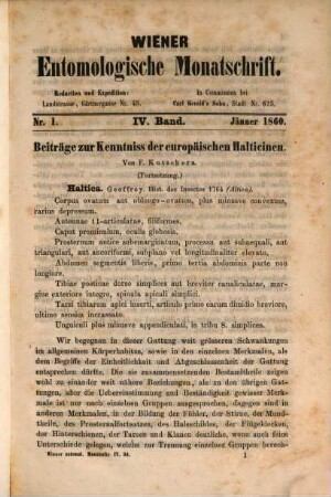 Wiener entomologische Monatsschrift. 4. 1860