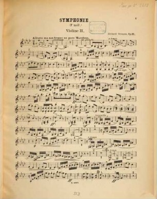 Symphonie : (f-Moll) für grosses Orchester ; Op. 12
