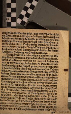 Continuation Was weiters von beyden kriegenden Partheyen in Schweitz einkommen seyter 4. Febr. diß 1656. Jahrs : Auß Constantz den 14. Februarii