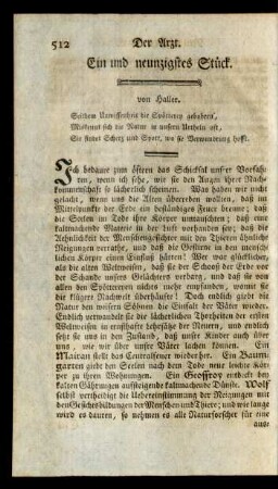 Ein und neunzigstes Stück