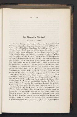 Der Dirmsteiner Münzfund