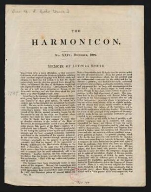 Artikel "Memoir of Ludwig Spohr"