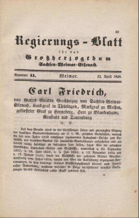Nr. 11 : 22. April 1848