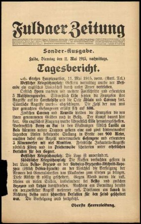 Ausgabe vom Dienstag, den 11. Mai 1915.