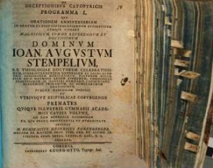 De deceptionibus catoptricis programma, 1