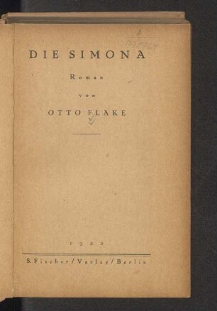 Die Simona : Roman